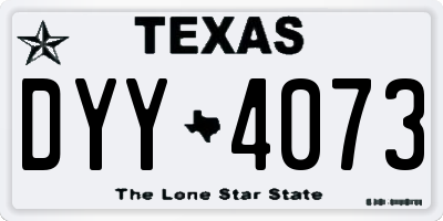 TX license plate DYY4073