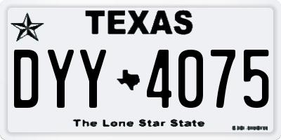 TX license plate DYY4075