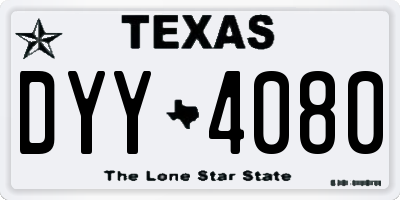 TX license plate DYY4080