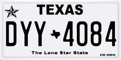 TX license plate DYY4084