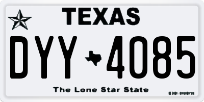 TX license plate DYY4085