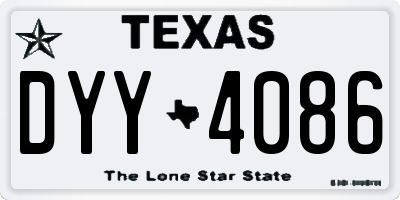 TX license plate DYY4086