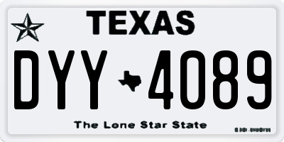 TX license plate DYY4089