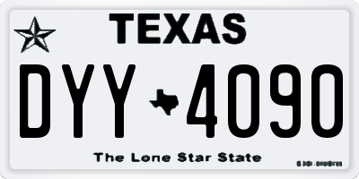 TX license plate DYY4090