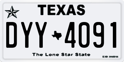TX license plate DYY4091