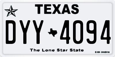 TX license plate DYY4094