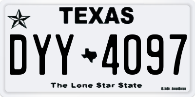 TX license plate DYY4097