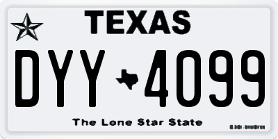 TX license plate DYY4099