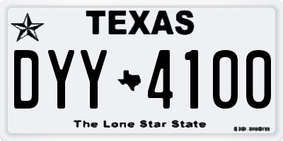 TX license plate DYY4100