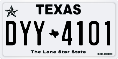 TX license plate DYY4101