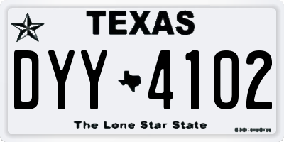 TX license plate DYY4102