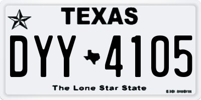 TX license plate DYY4105