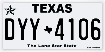 TX license plate DYY4106