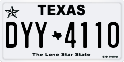 TX license plate DYY4110