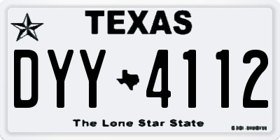 TX license plate DYY4112