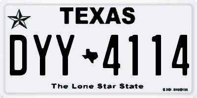 TX license plate DYY4114