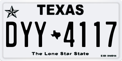 TX license plate DYY4117