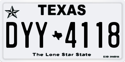 TX license plate DYY4118