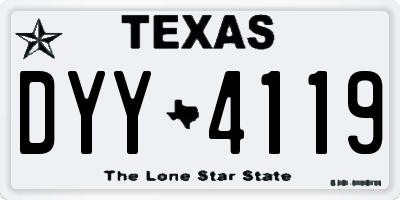 TX license plate DYY4119