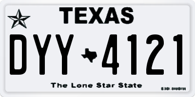 TX license plate DYY4121