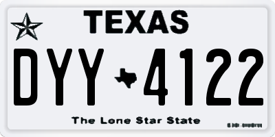 TX license plate DYY4122