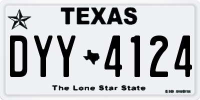 TX license plate DYY4124