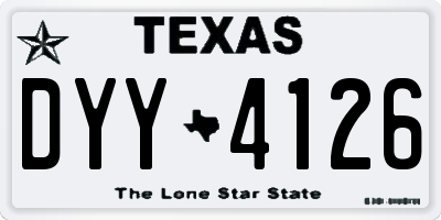 TX license plate DYY4126