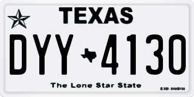 TX license plate DYY4130