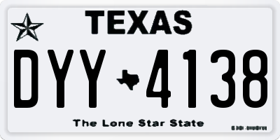 TX license plate DYY4138