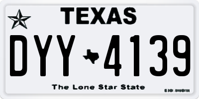 TX license plate DYY4139