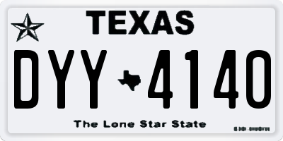 TX license plate DYY4140