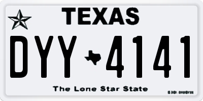 TX license plate DYY4141