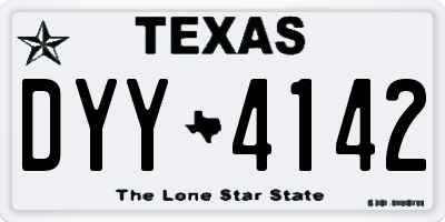 TX license plate DYY4142