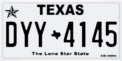 TX license plate DYY4145