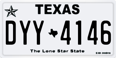 TX license plate DYY4146