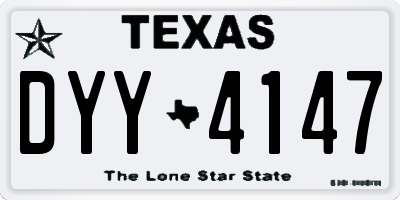 TX license plate DYY4147