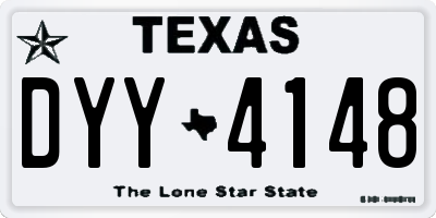 TX license plate DYY4148