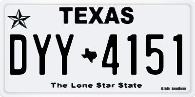 TX license plate DYY4151