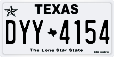 TX license plate DYY4154