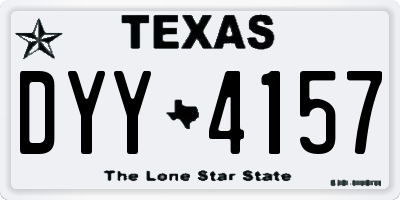 TX license plate DYY4157