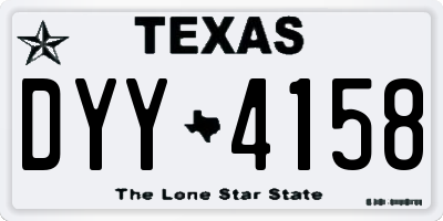 TX license plate DYY4158