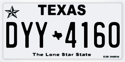 TX license plate DYY4160