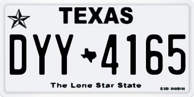 TX license plate DYY4165