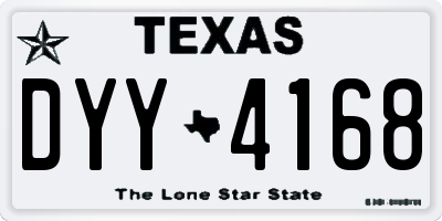 TX license plate DYY4168