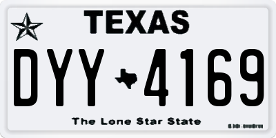 TX license plate DYY4169