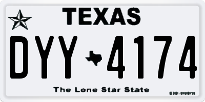 TX license plate DYY4174