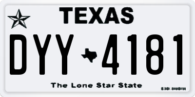TX license plate DYY4181
