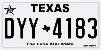 TX license plate DYY4183
