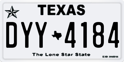 TX license plate DYY4184