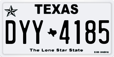 TX license plate DYY4185